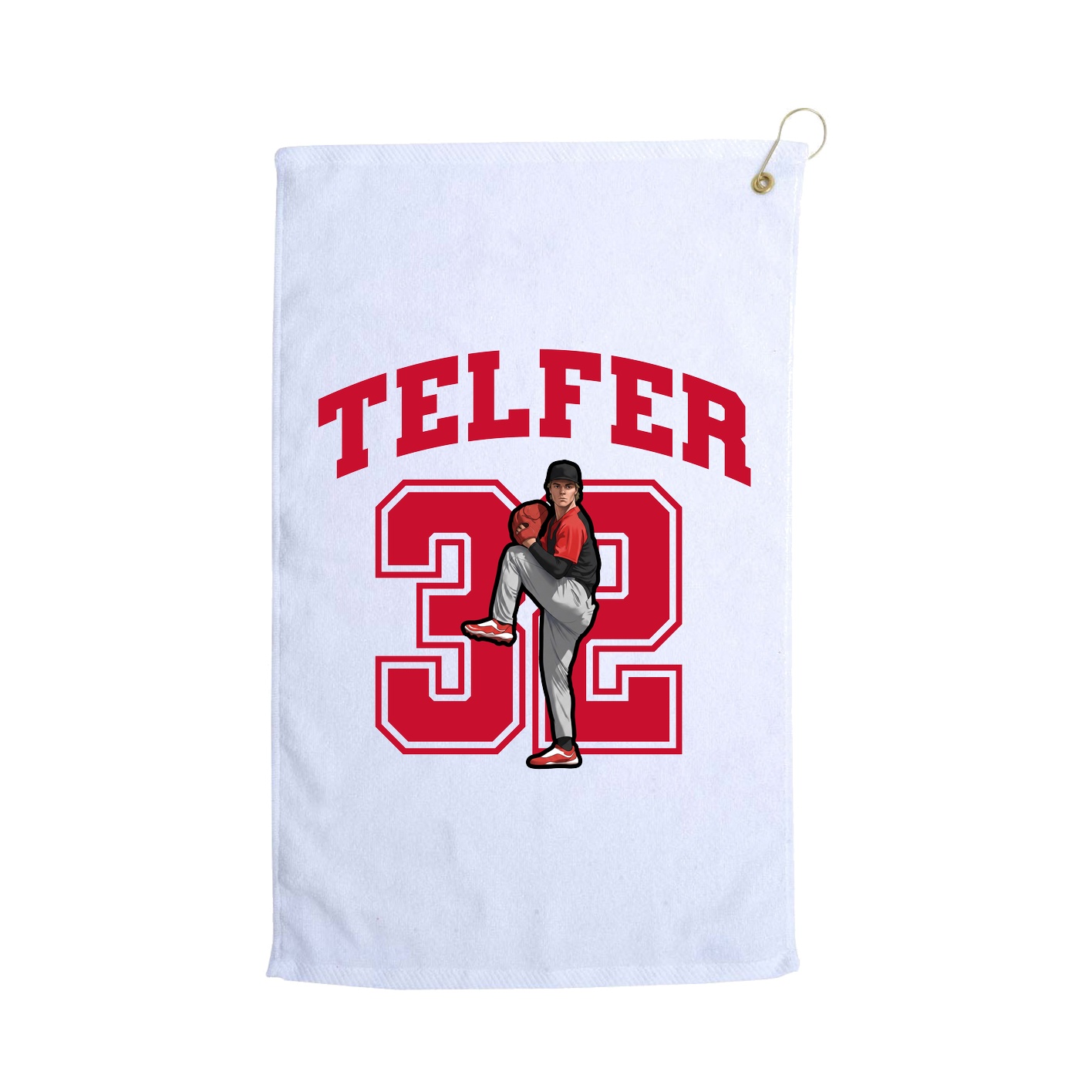 Golf Towel — Number in White