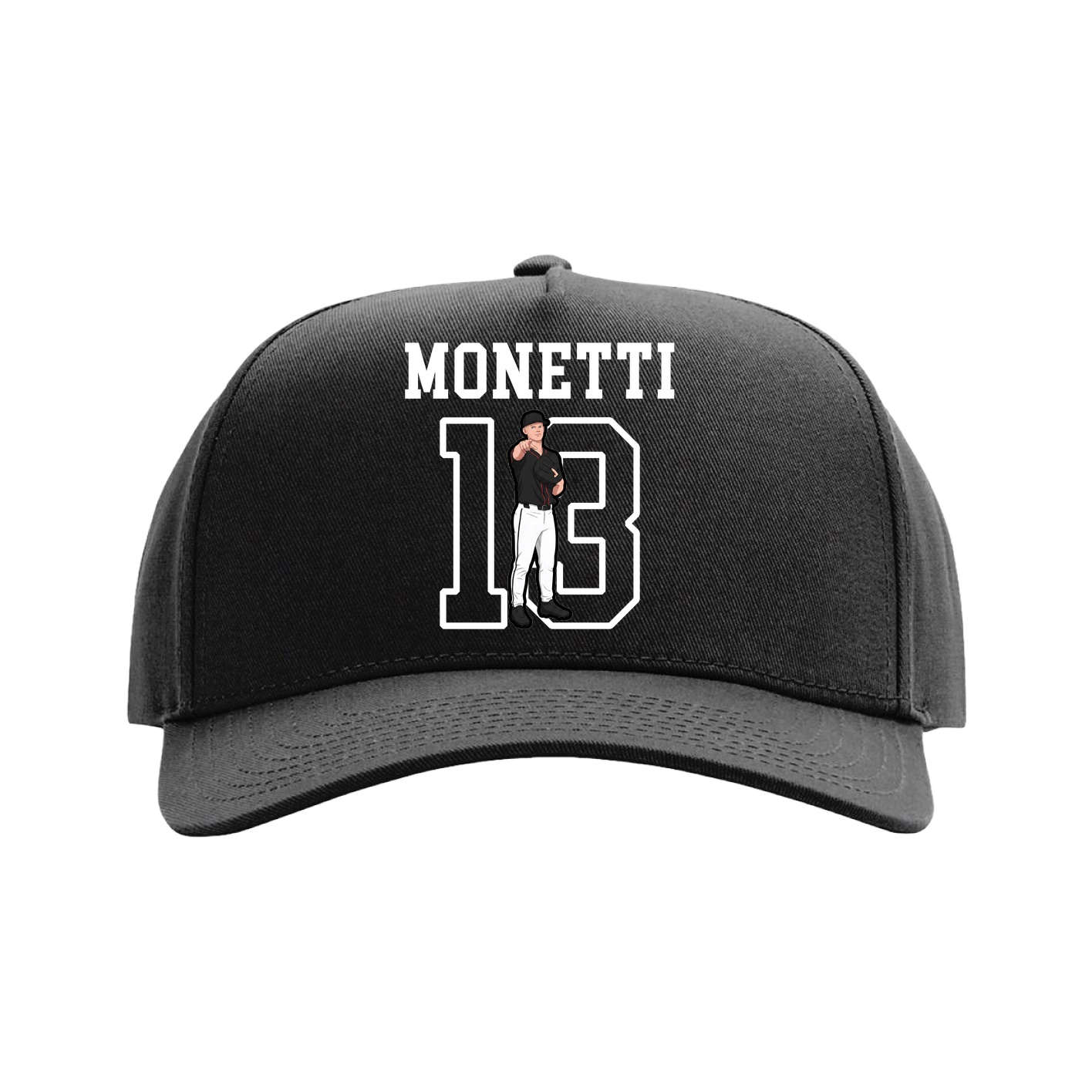 Full Fabric Five-Panel Champ Cap — Shirsey in Black