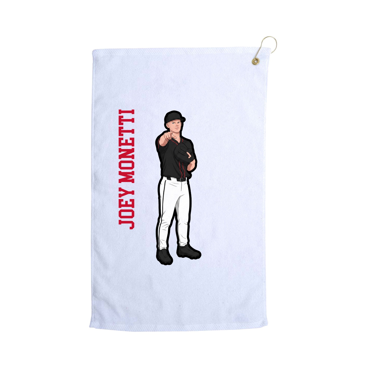 Golf Towel — Name Vertical in White
