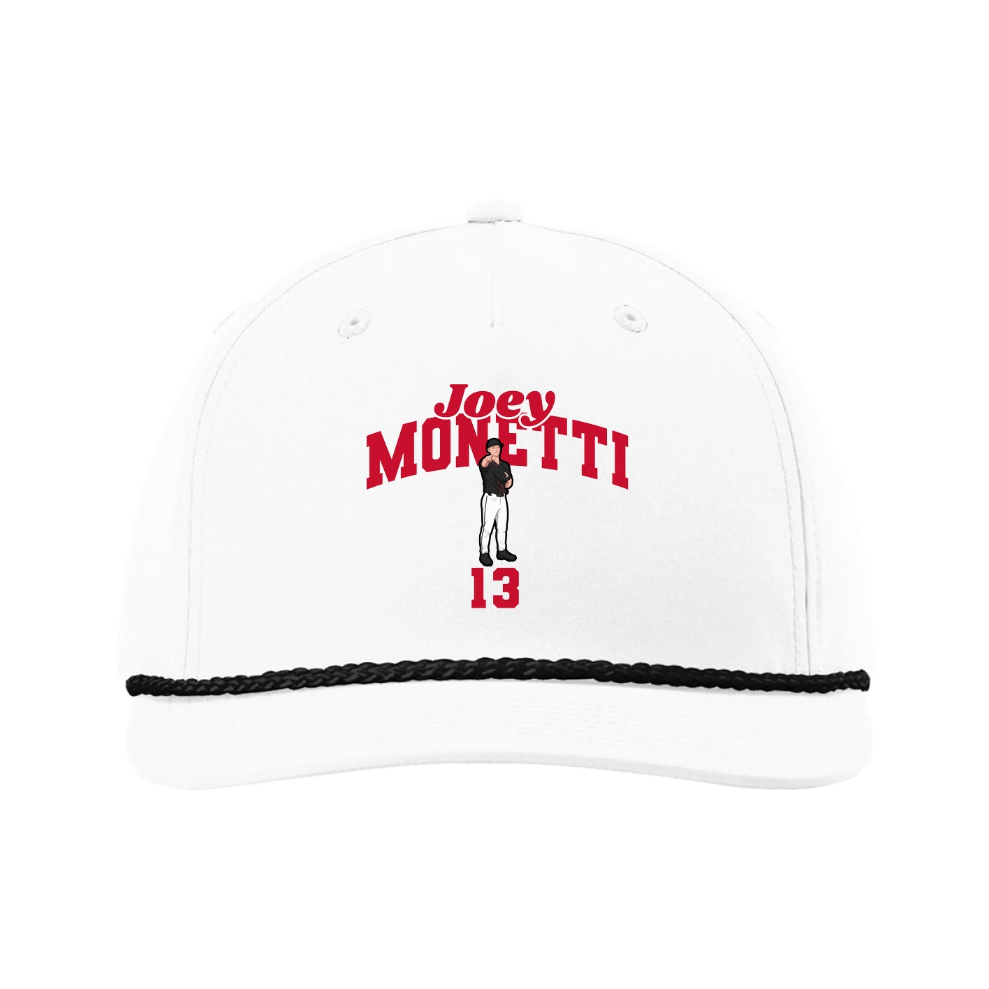 Five-Panel Classic Rope Cap — Signature Arch in White