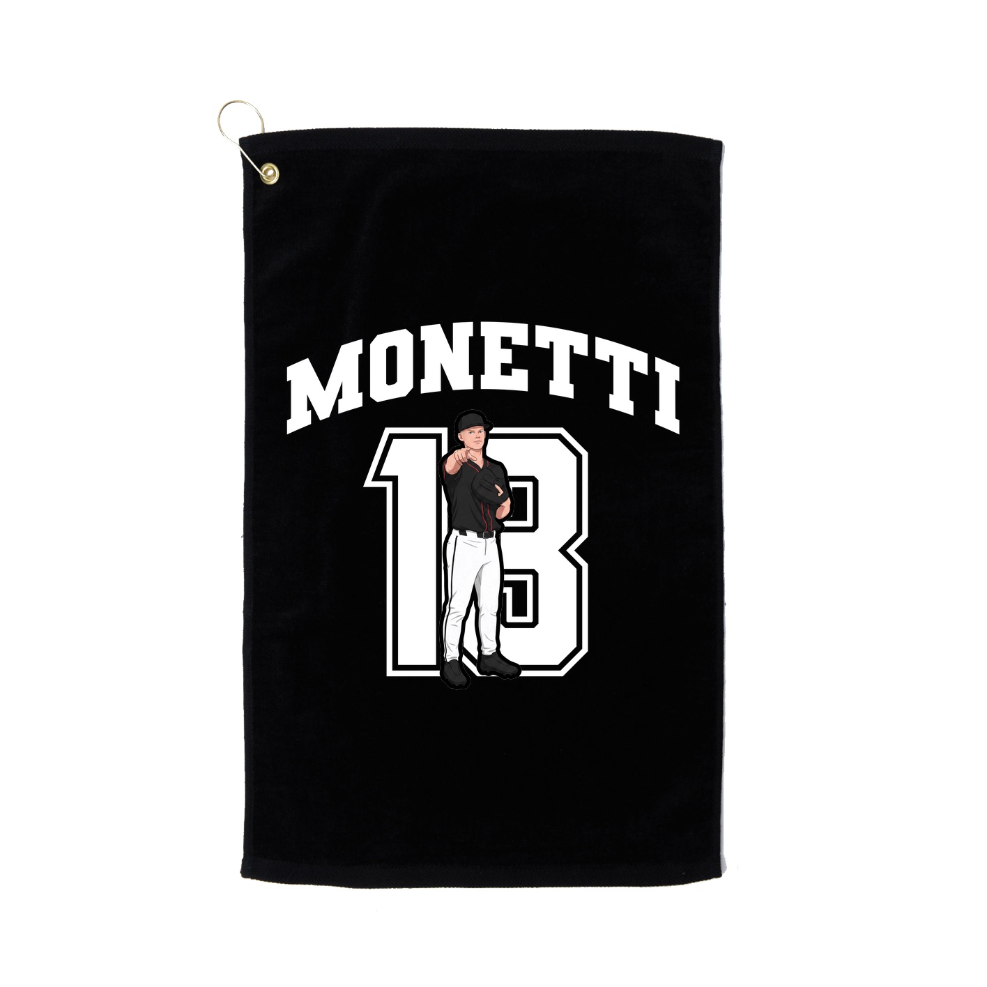 Golf Towel — Number in Black