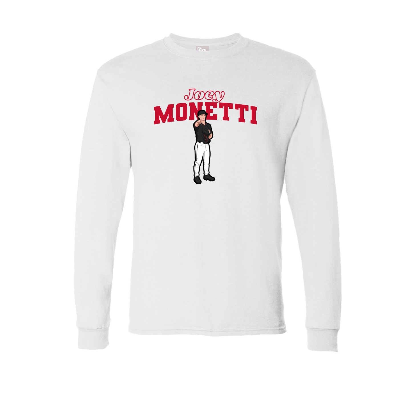 Long Sleeve Tee — Name Arch in White