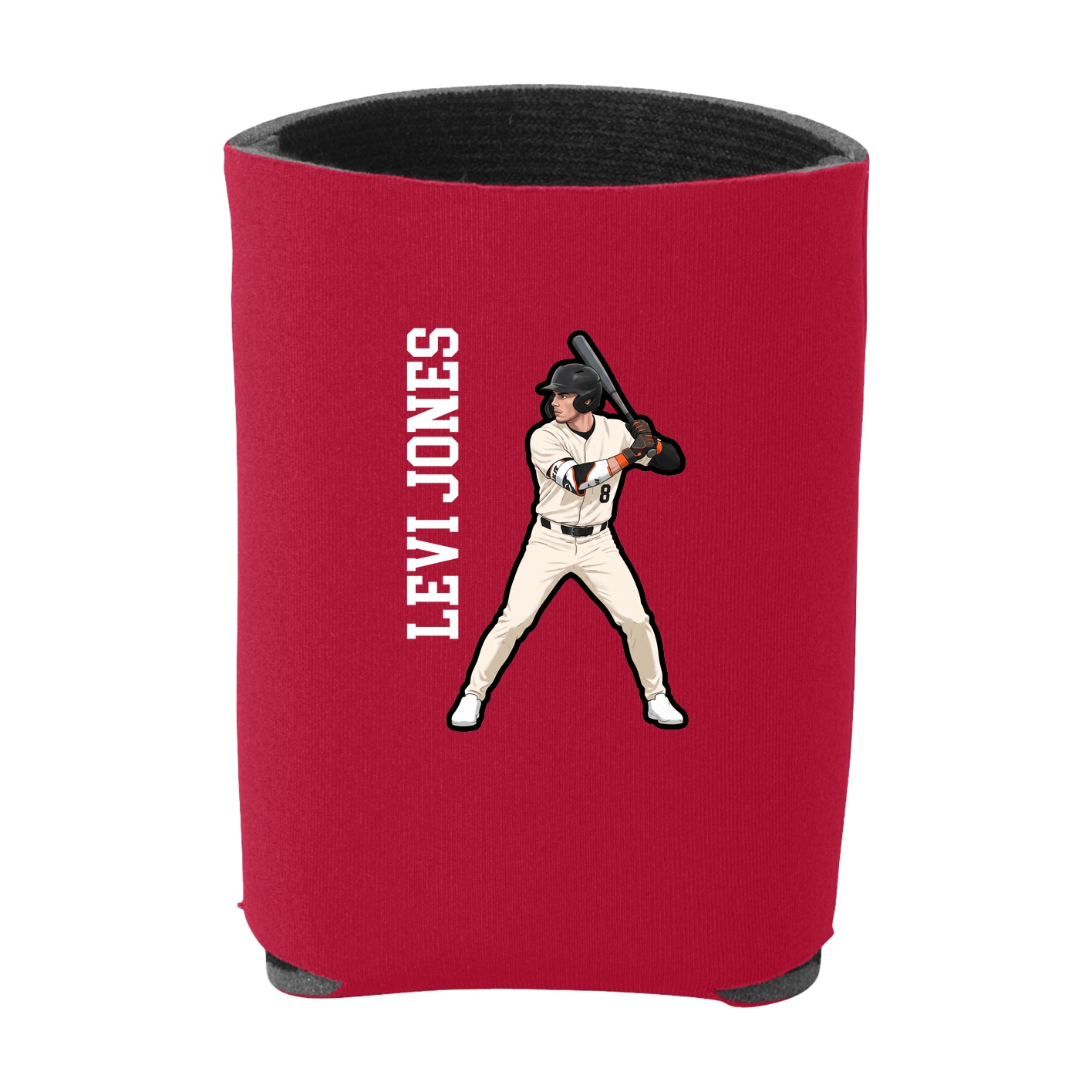 Can Holder — Name Vertical in Red