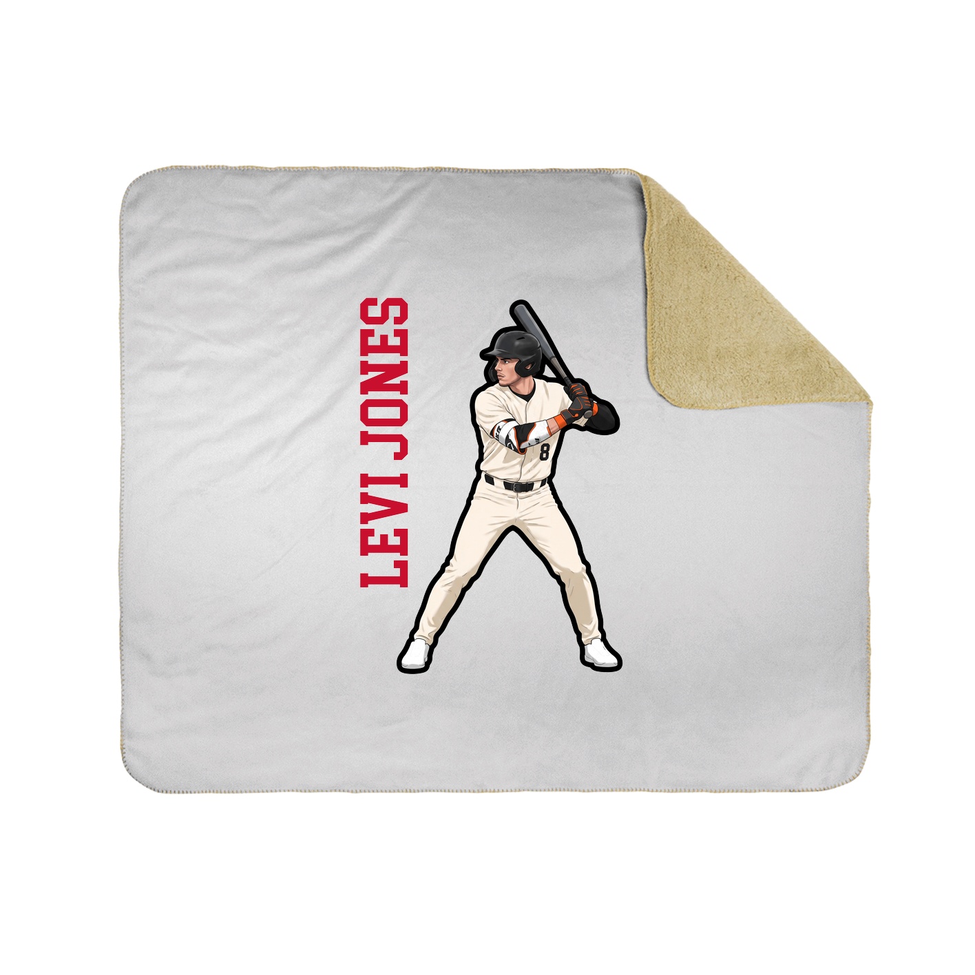 Throw Blanket — Name Vertical in White