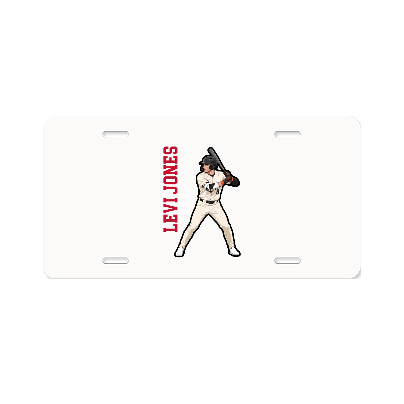 License Plate — Name Vertical in Classic