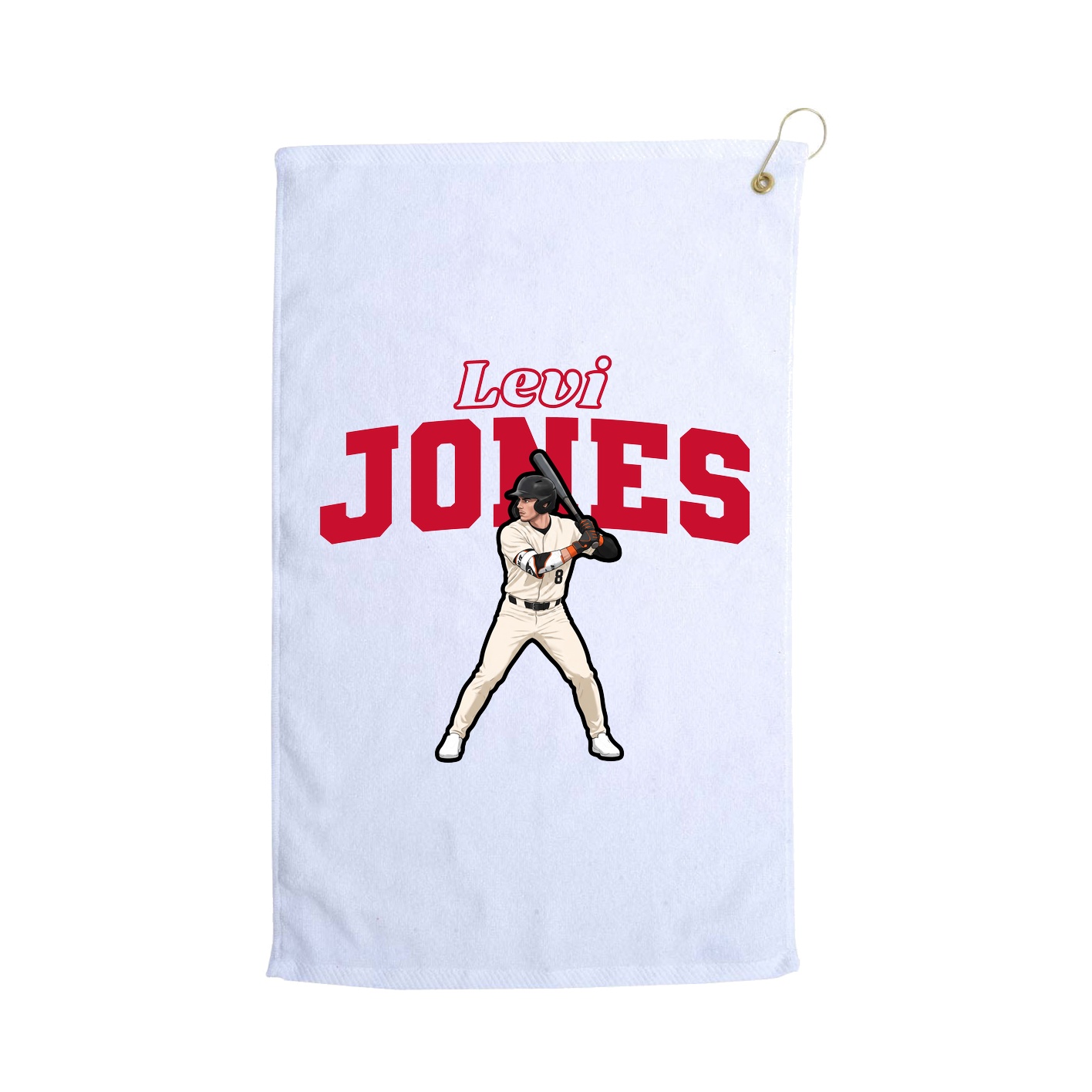 Golf Towel — Name Arch in White