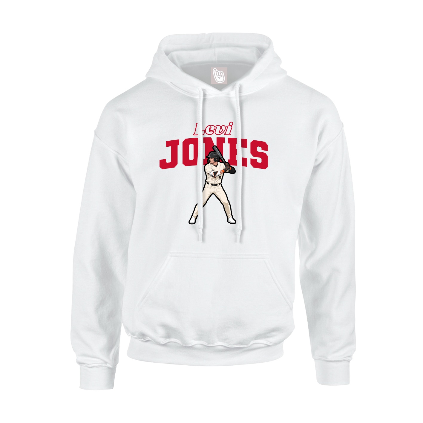 Youth Hoodie — Name Arch in White