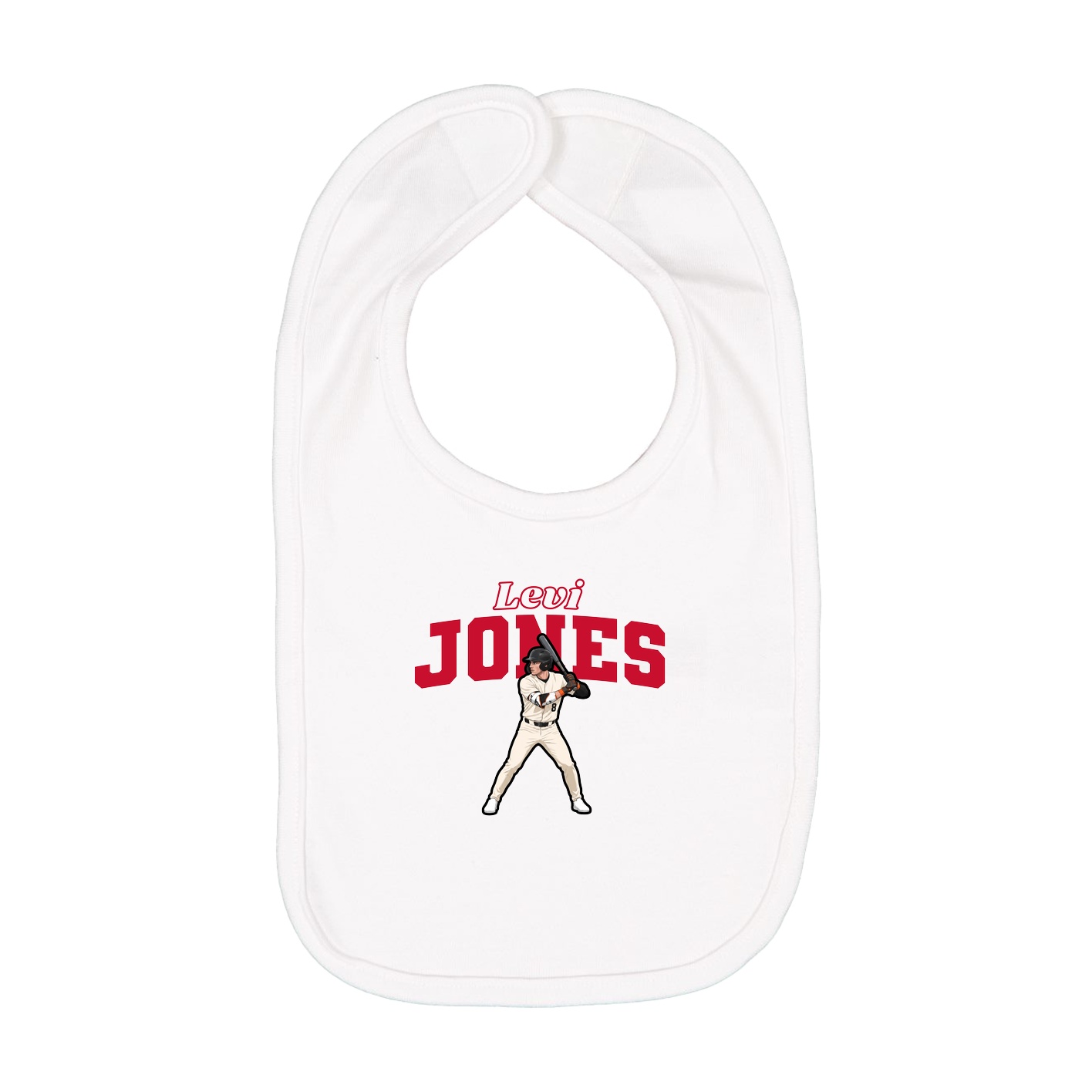 Infant Bib — Name Arch in White