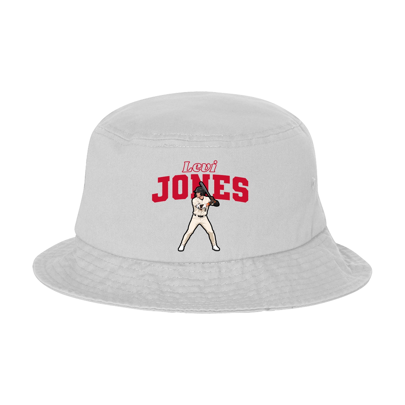 Bucket Cap — Name Arch in White