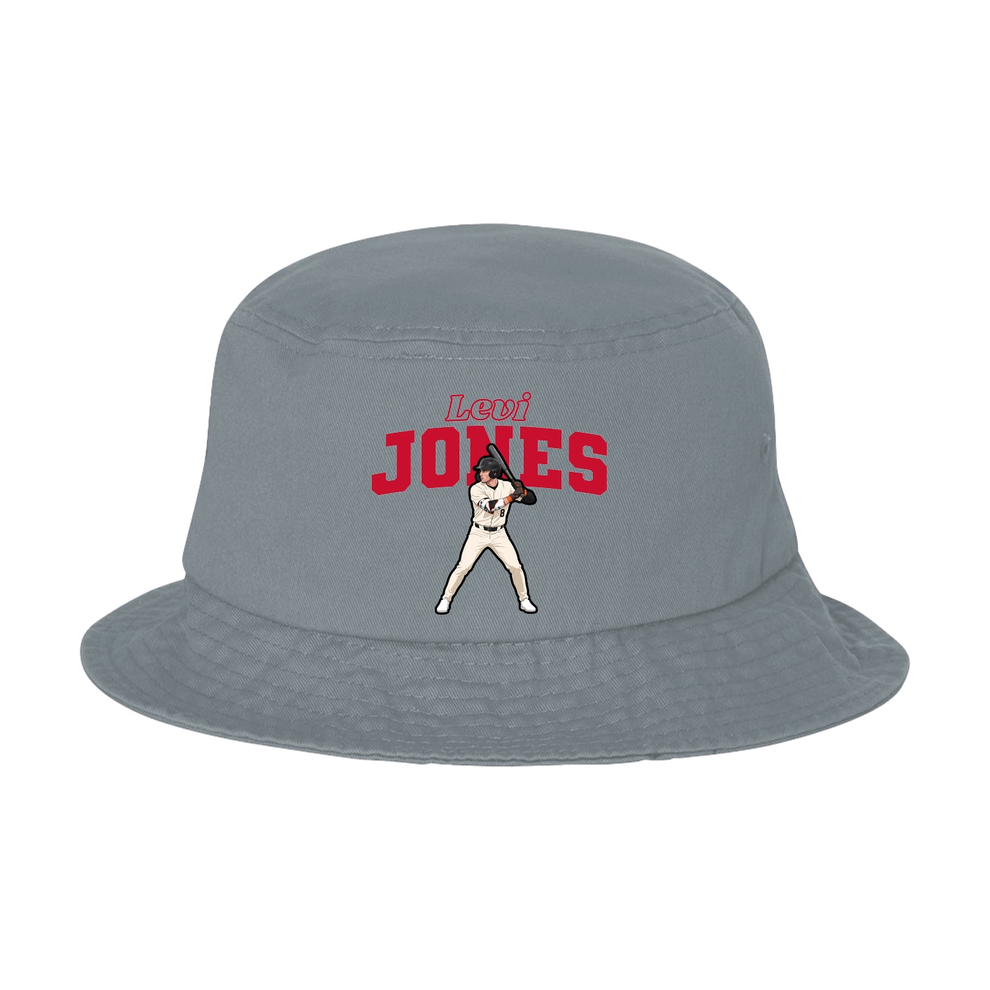 Bucket Cap — Name Arch in Grey