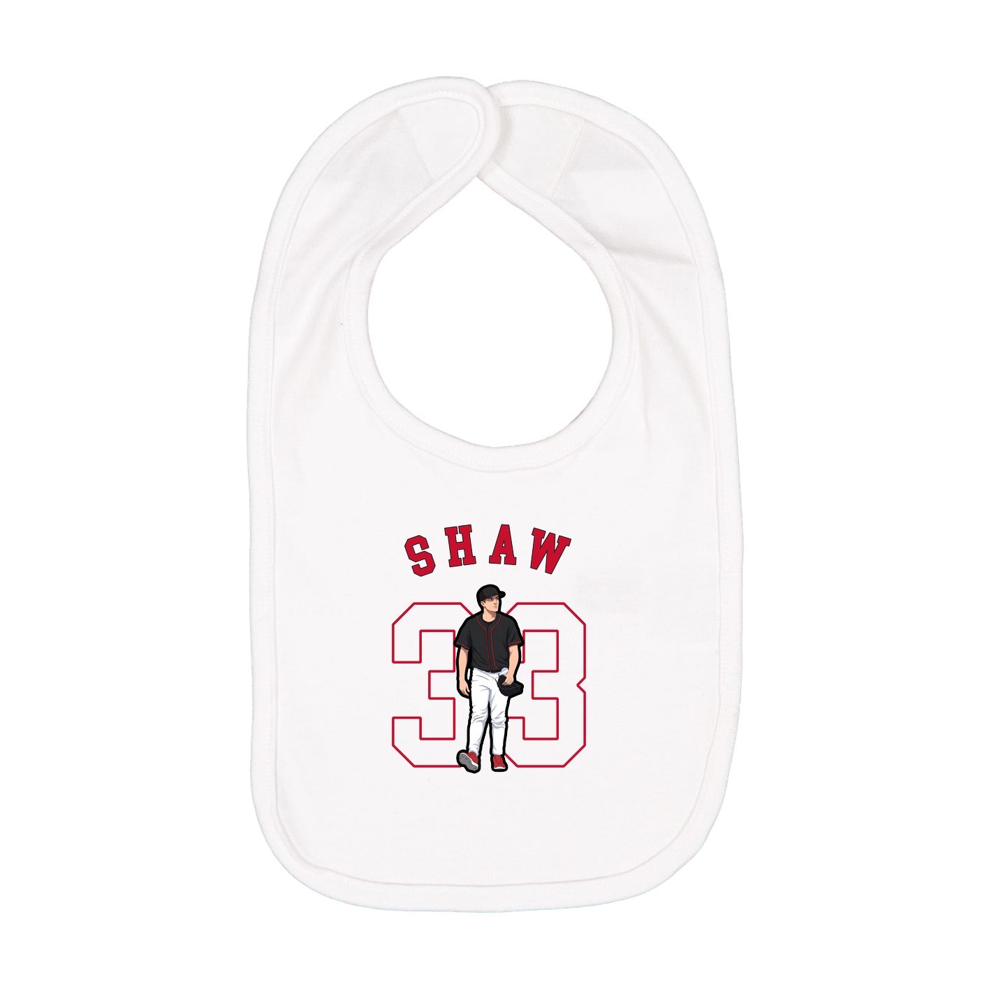 Infant Bib — Shirsey Arch in White