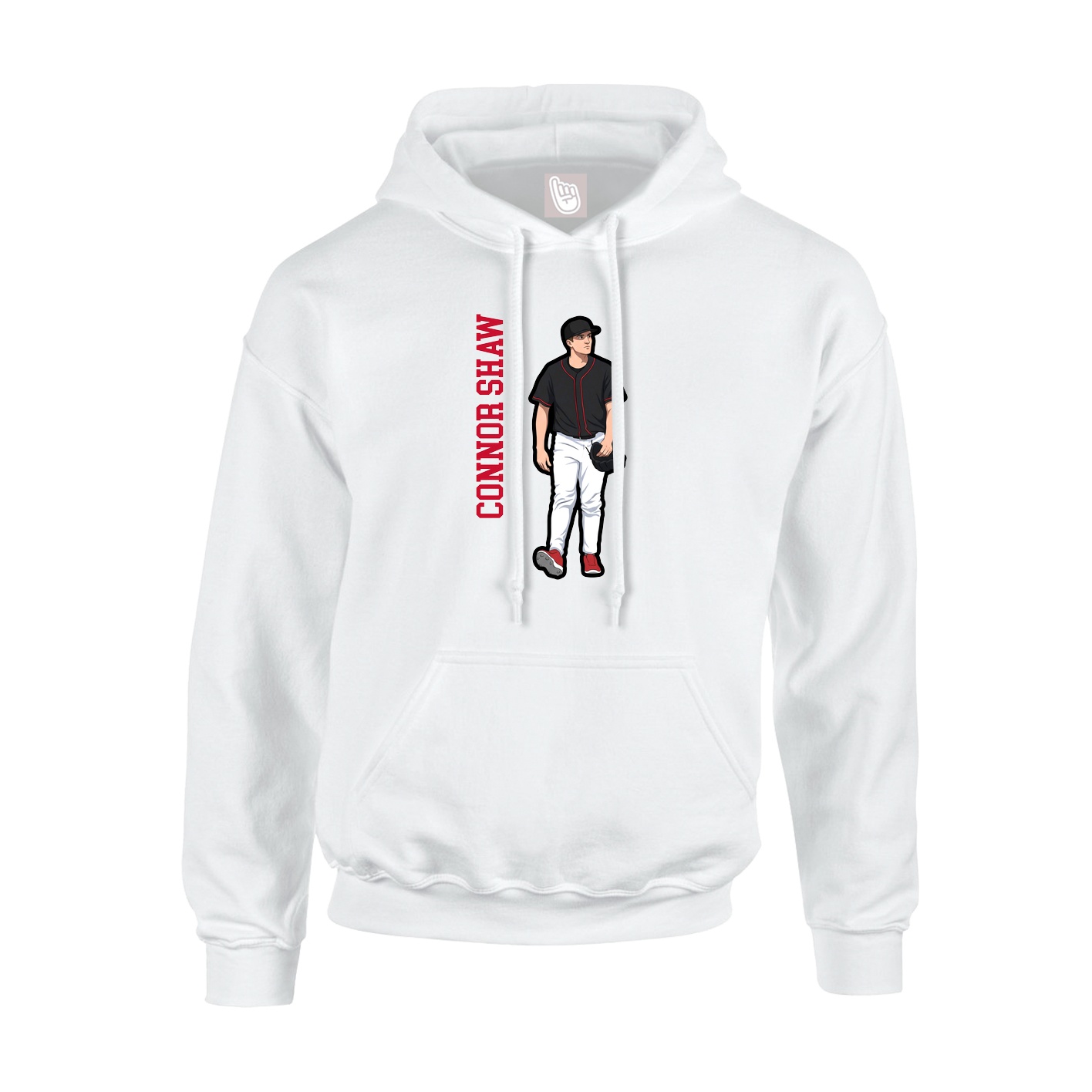 Hoodie — Name Vertical in White