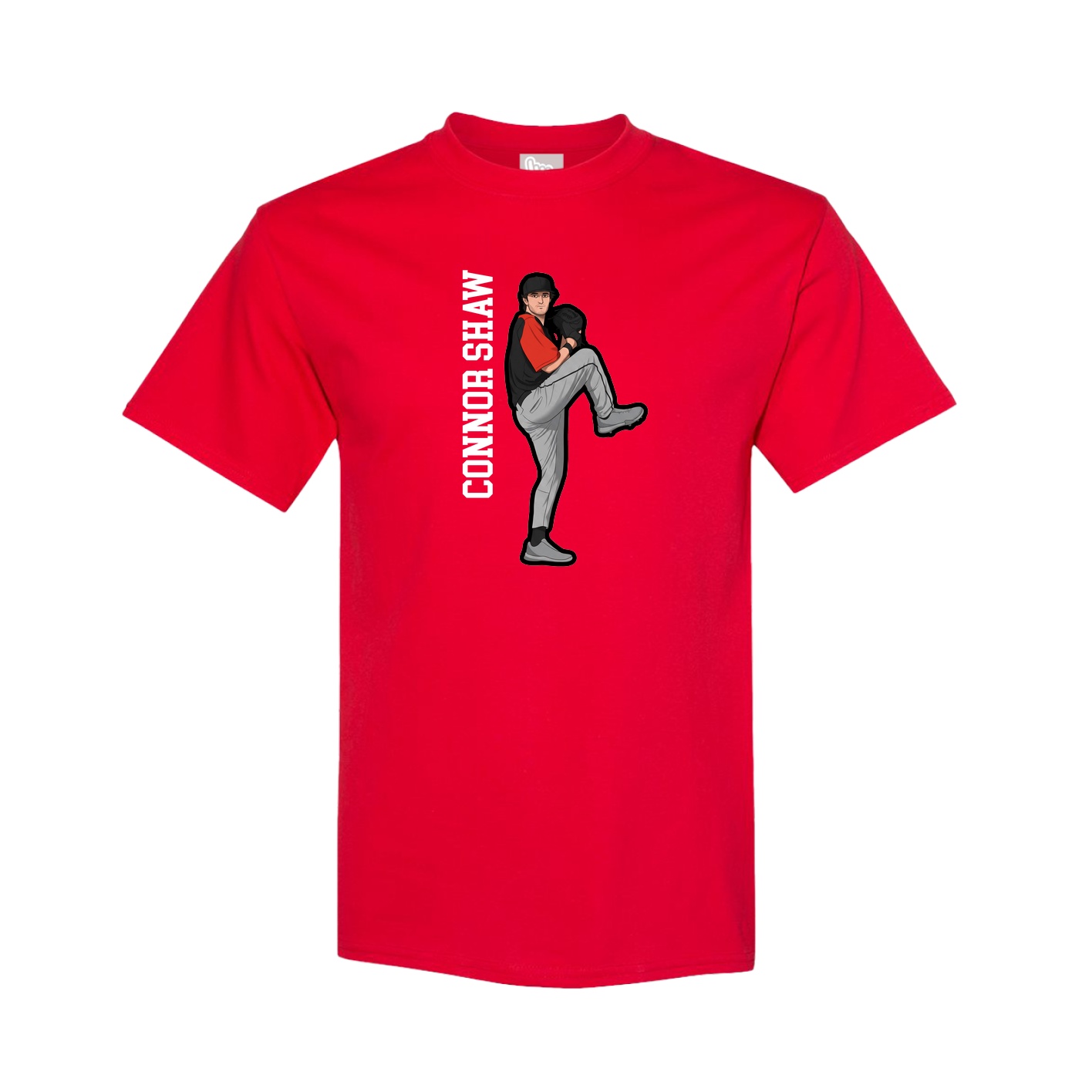 Tee — Name Vertical in Red