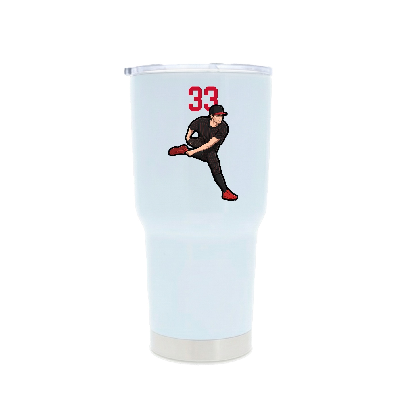 30oz Stainless Steel Tumbler — Number Top in White
