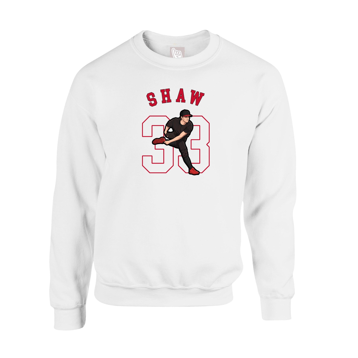 Fleece Crew — Shirsey Arch in White