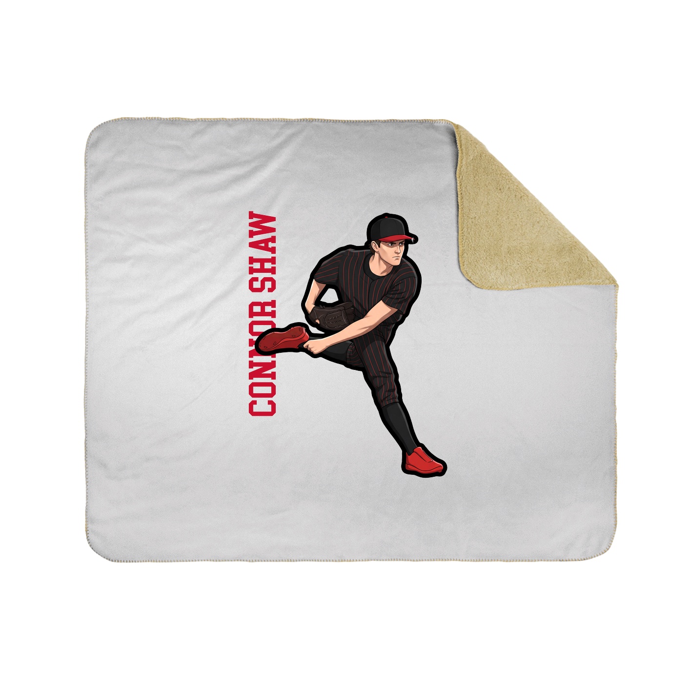 Throw Blanket — Name Vertical in White
