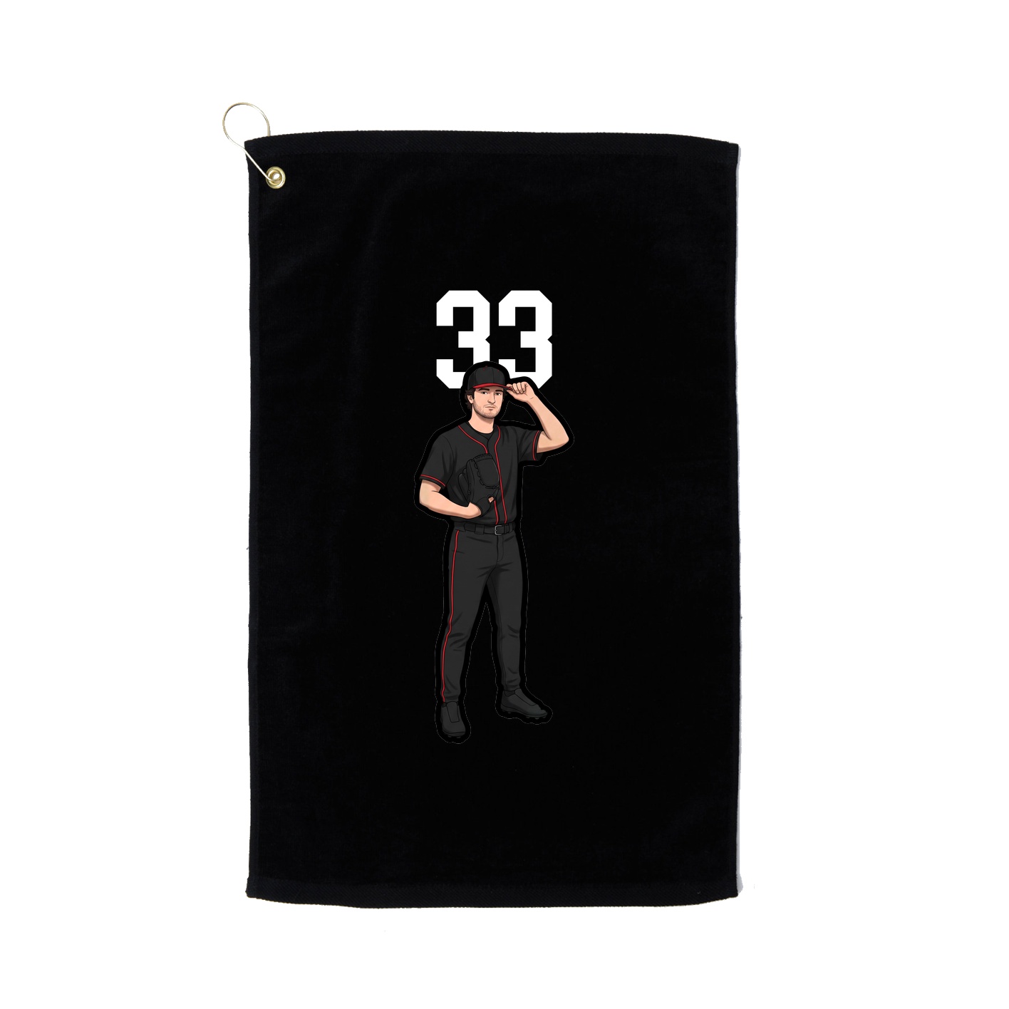 Golf Towel — Number Top in Black