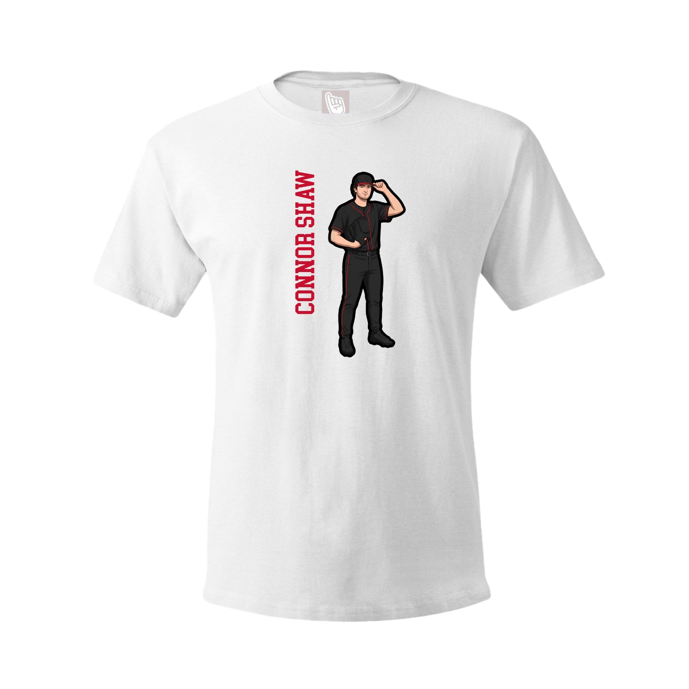 Youth Tee — Name Vertical in White