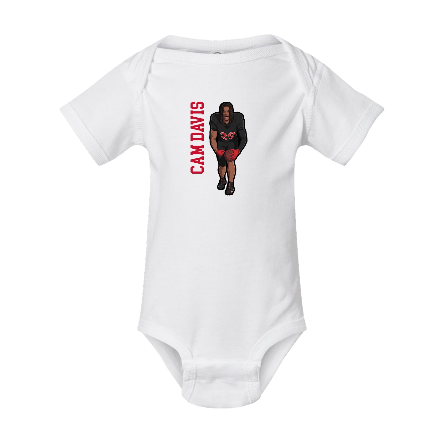 Baby Onesie — Name Vertical in White