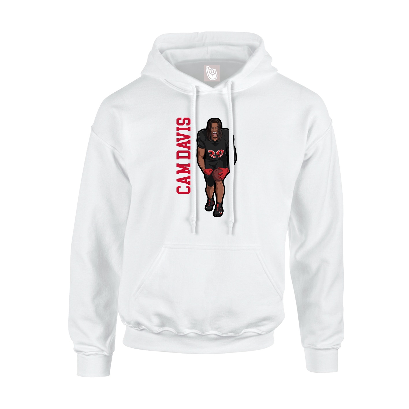 Youth Hoodie — Name Vertical in White