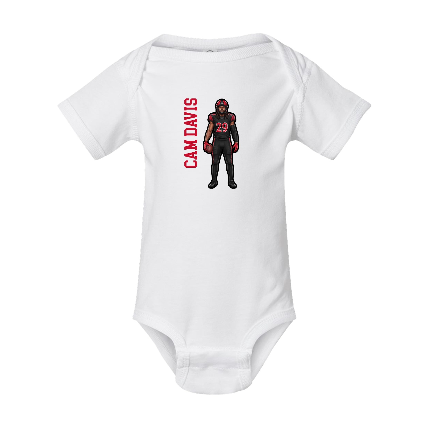 Baby Onesie — Name Vertical in White