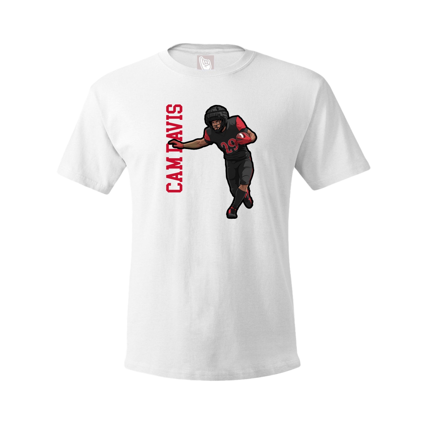 Youth Tee — Name Vertical in White