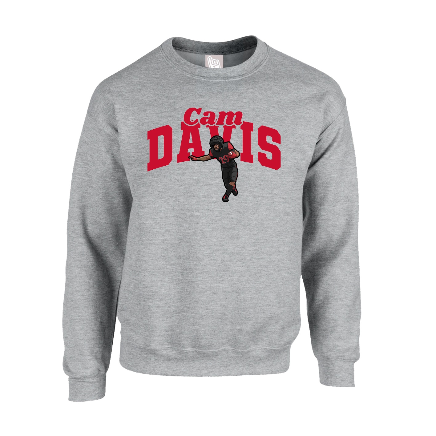 Fleece Crew — Signature Arch in Grey