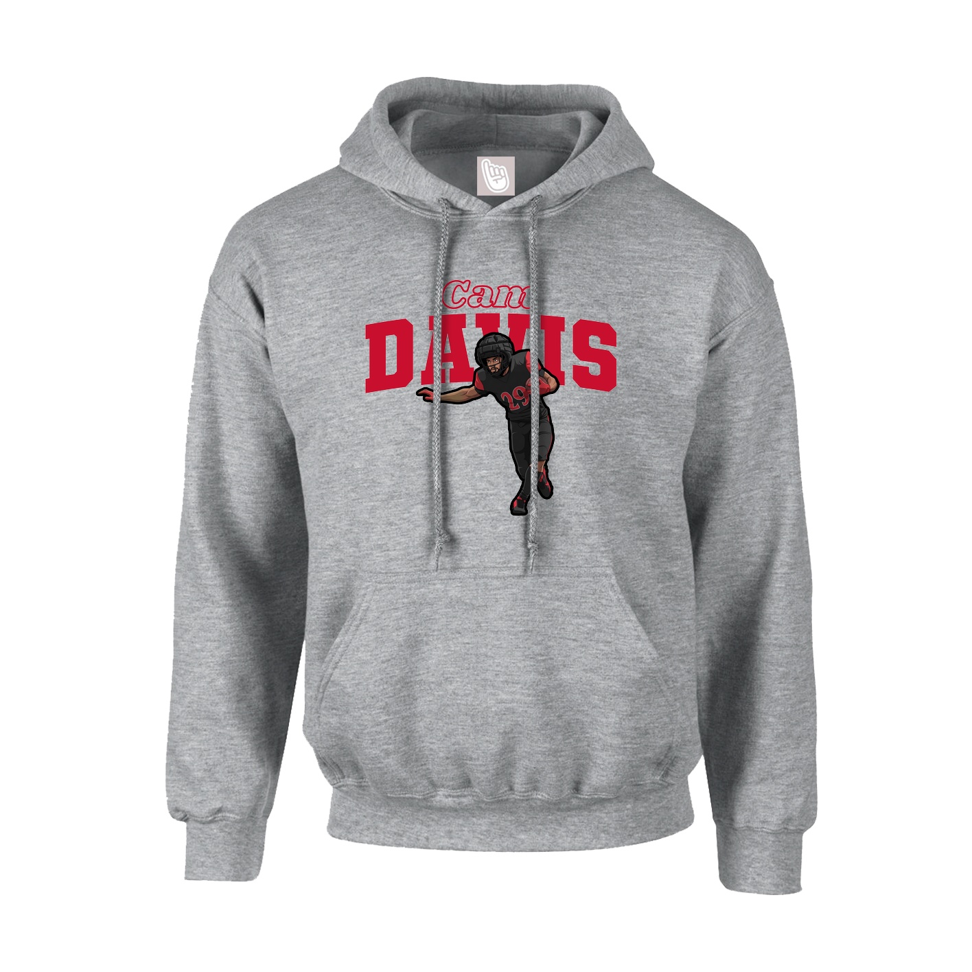 Hoodie — Name Arch in Grey