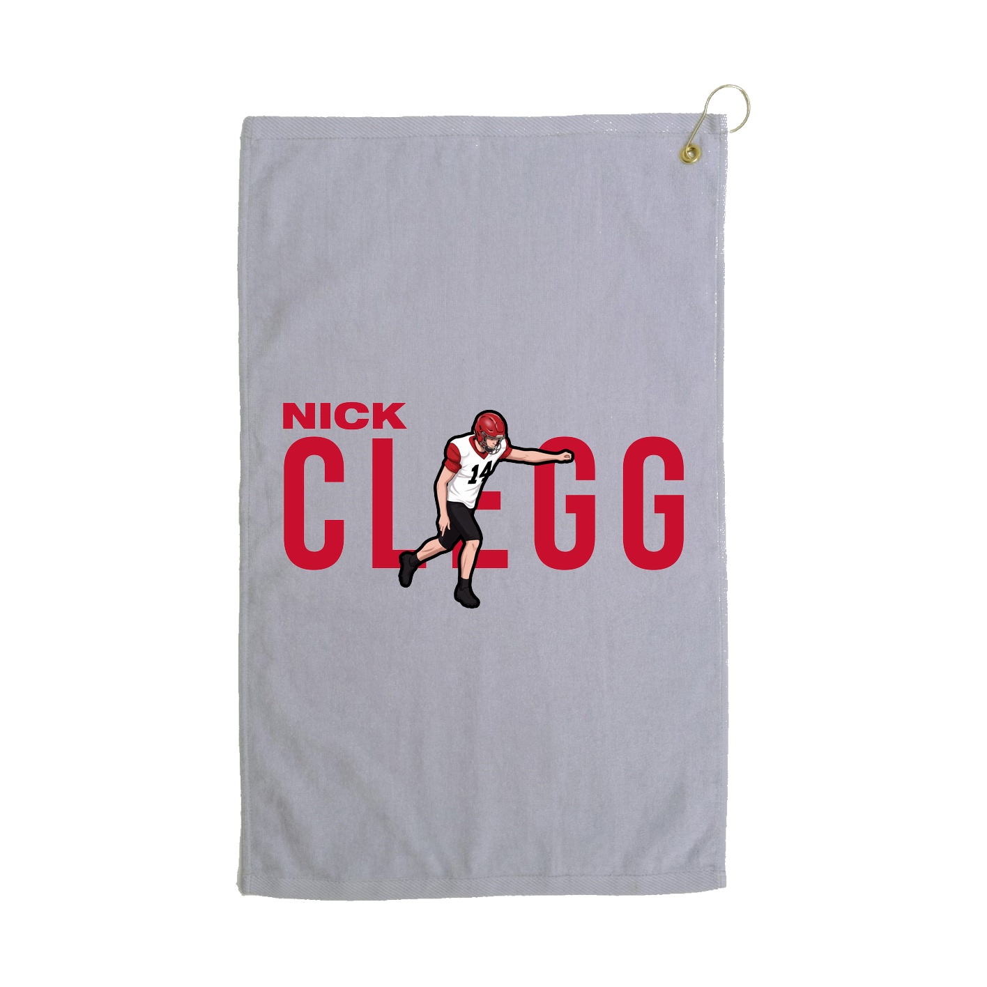 Golf Towel — Player Name in Grey