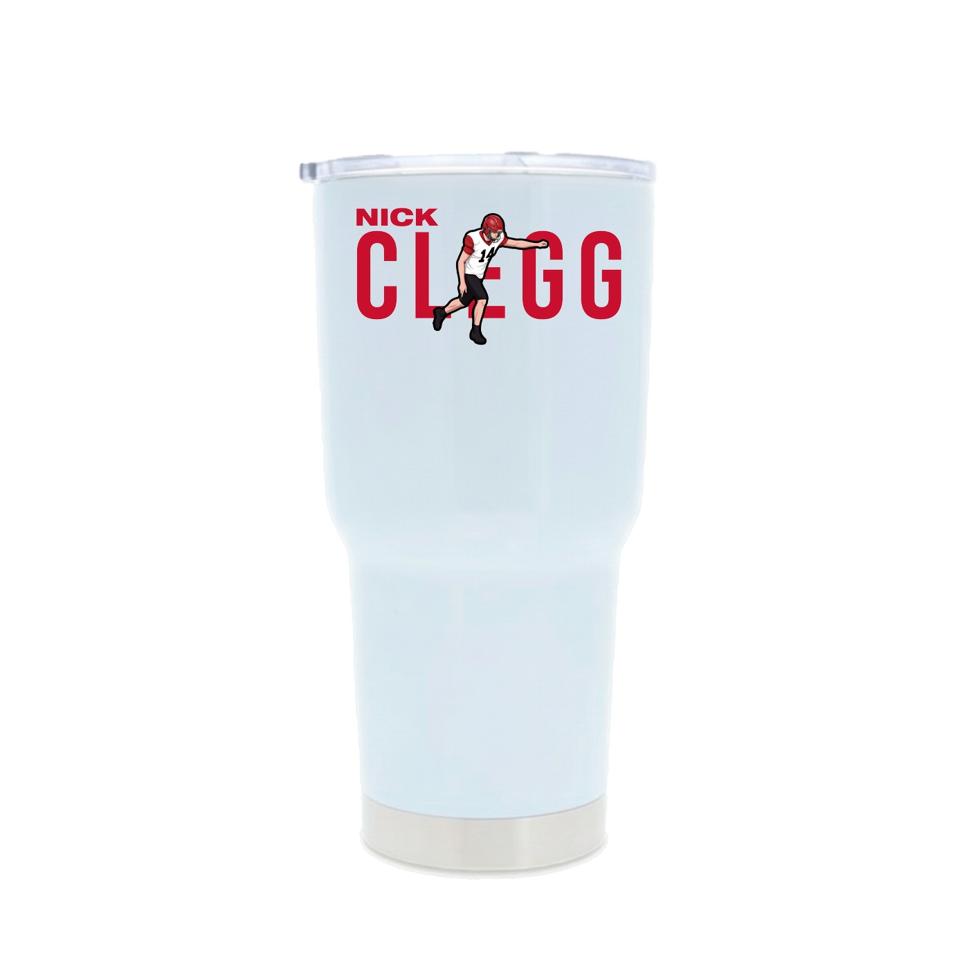 30oz Stainless Steel Tumbler — Player Name in White