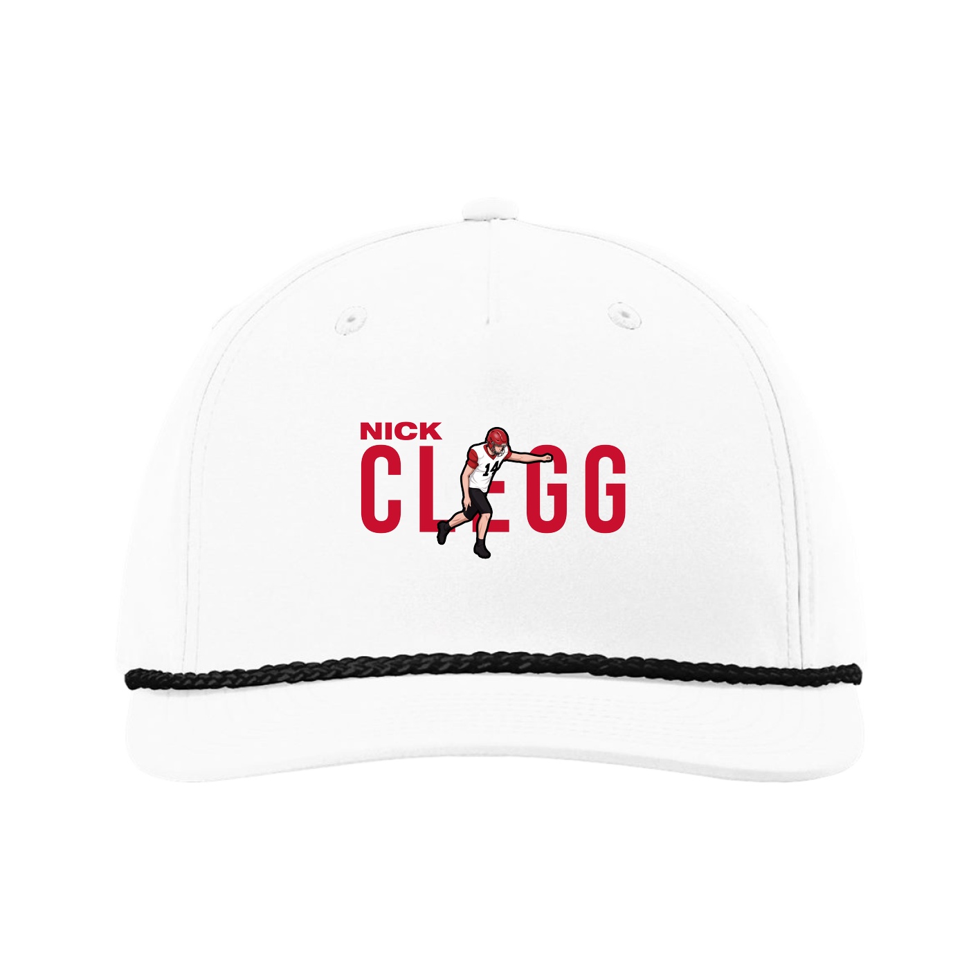 Five-Panel Classic Rope Cap — Player Name in White