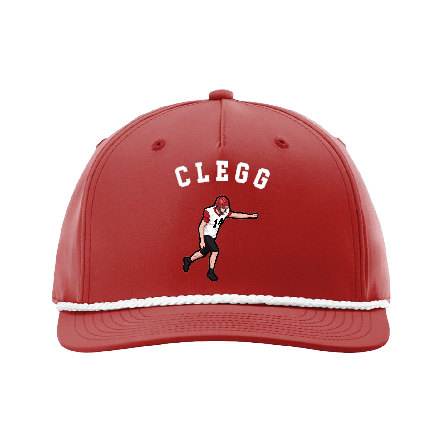 Five-Panel Classic Rope Cap — Shirsey Arch in Red