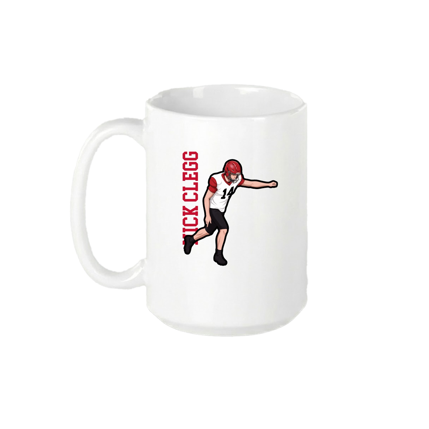 15oz Coffee Mug — Name Vertical in White