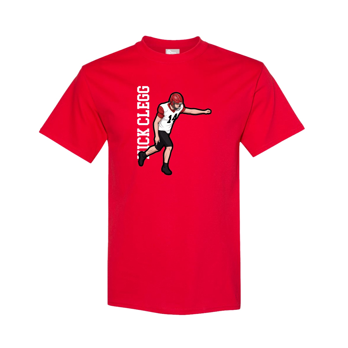 Tee — Name Vertical in Red