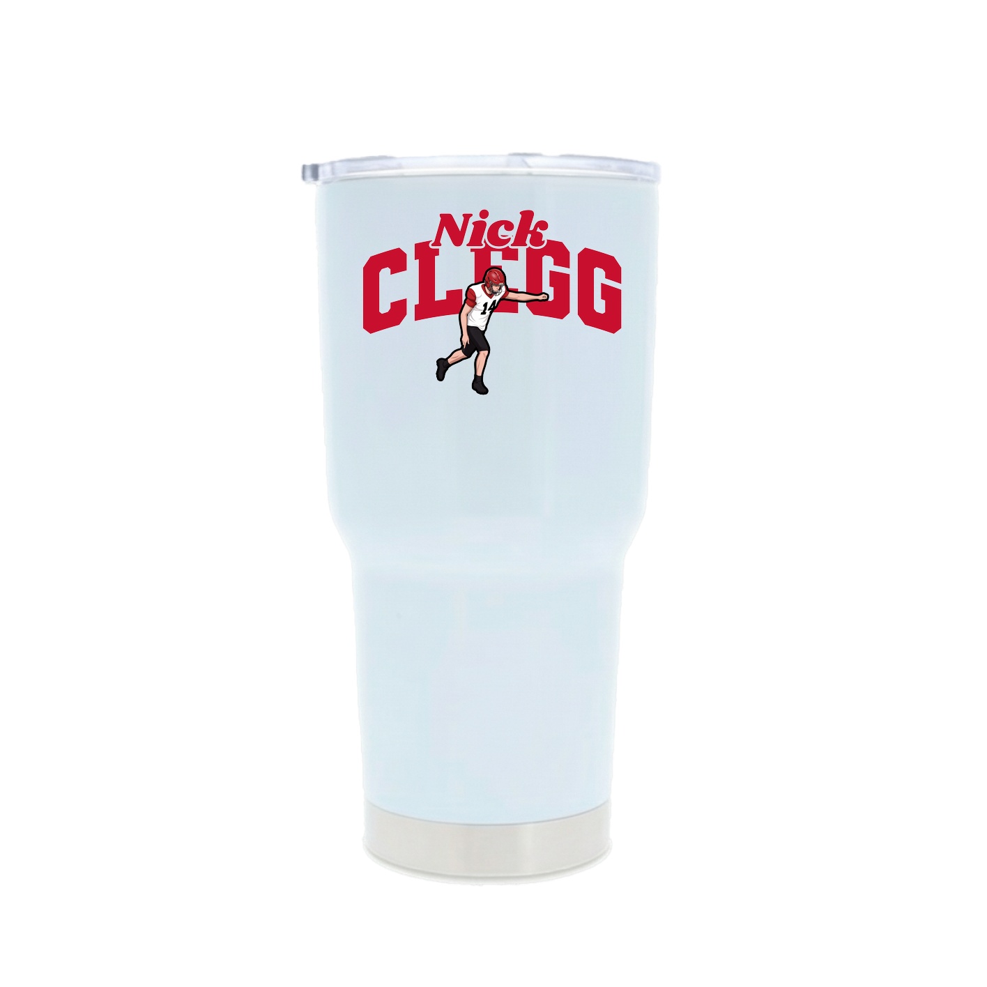 30oz Stainless Steel Tumbler — Signature Arch in White