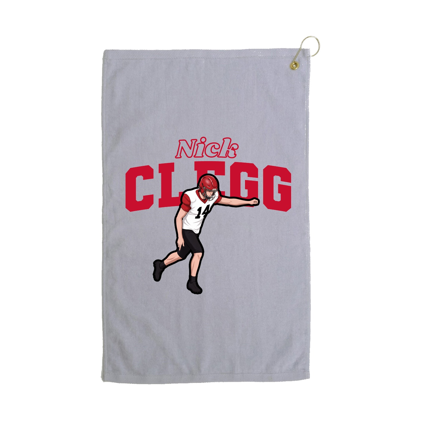 Golf Towel — Name Arch in Grey