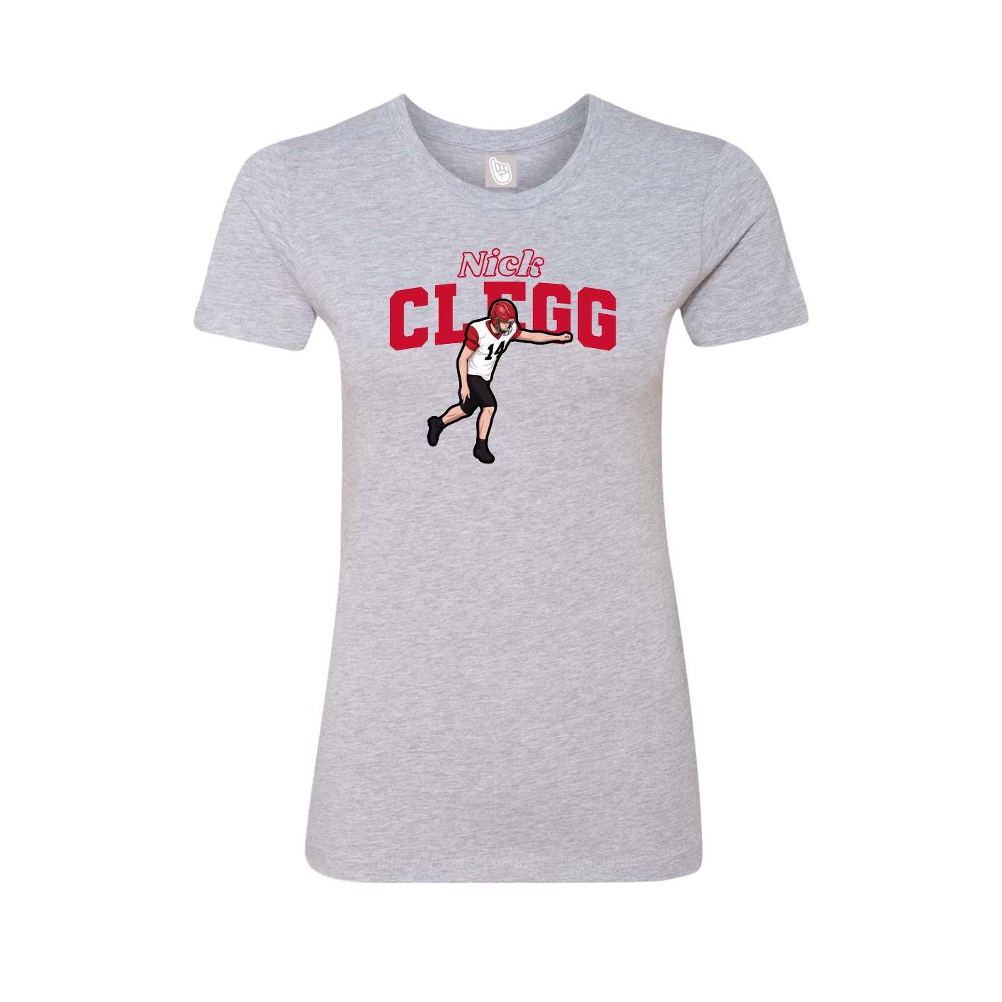 Fitted Women's Tee — Name Arch in Grey