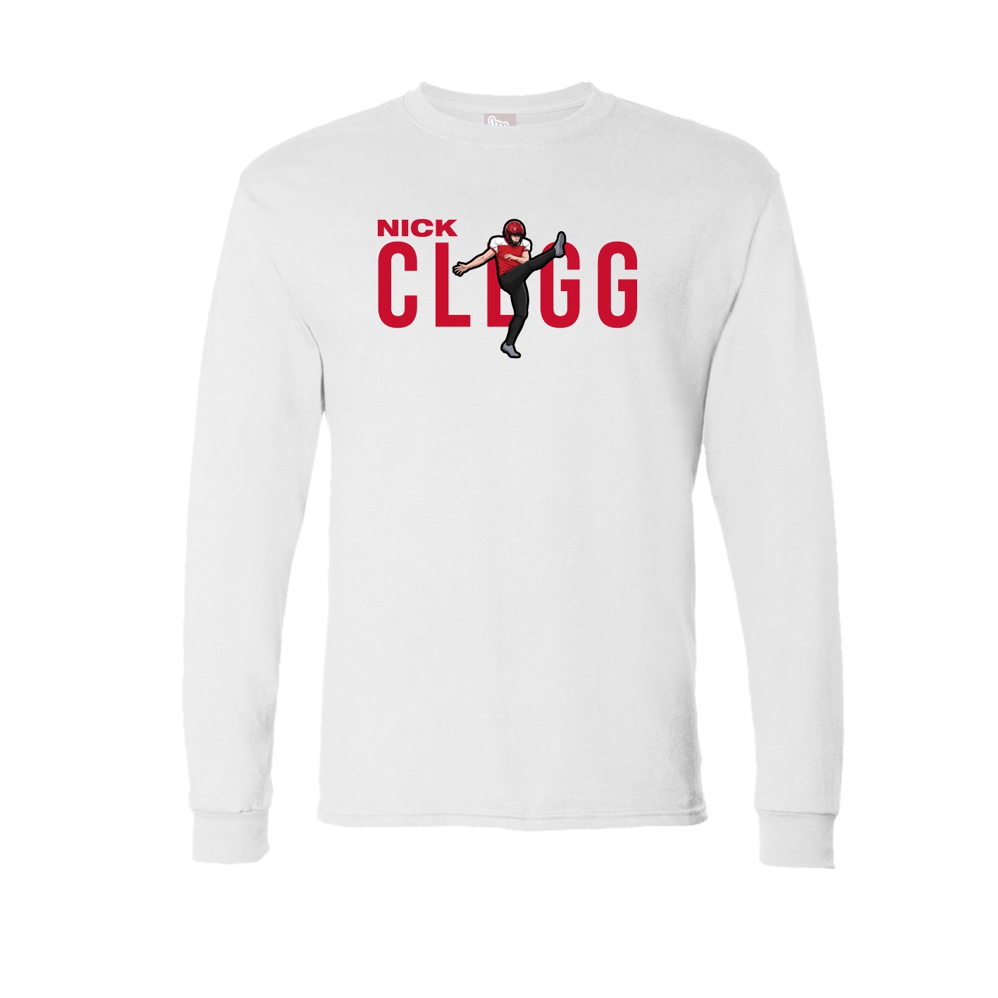 Long Sleeve Tee — Player Name in White
