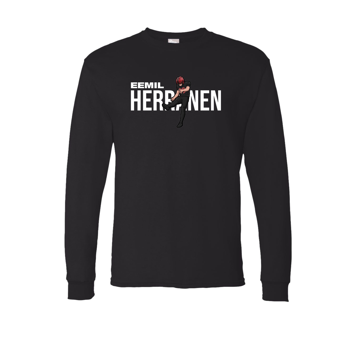 Long Sleeve Tee — Player Name in Black