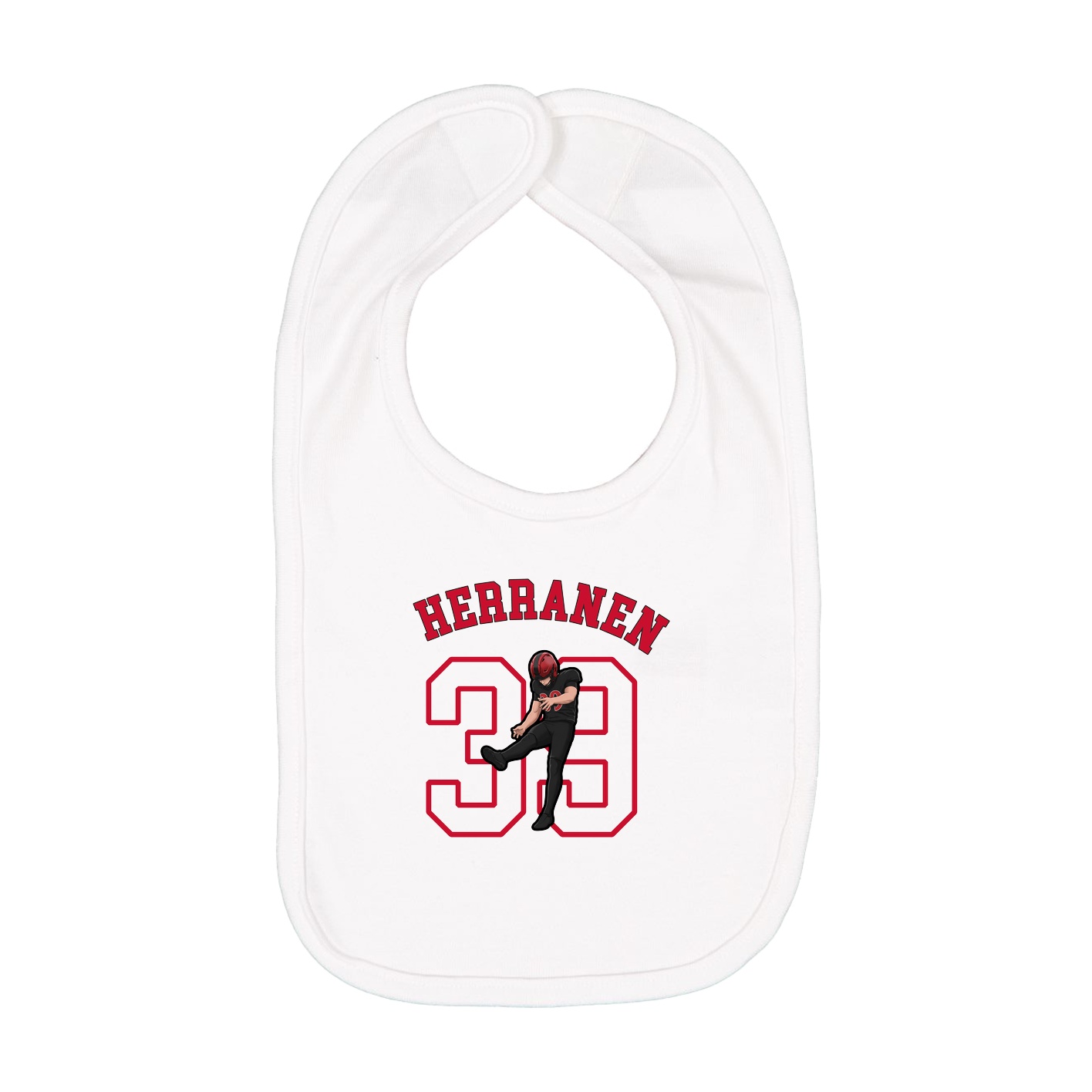 Infant Bib — Shirsey Arch in White