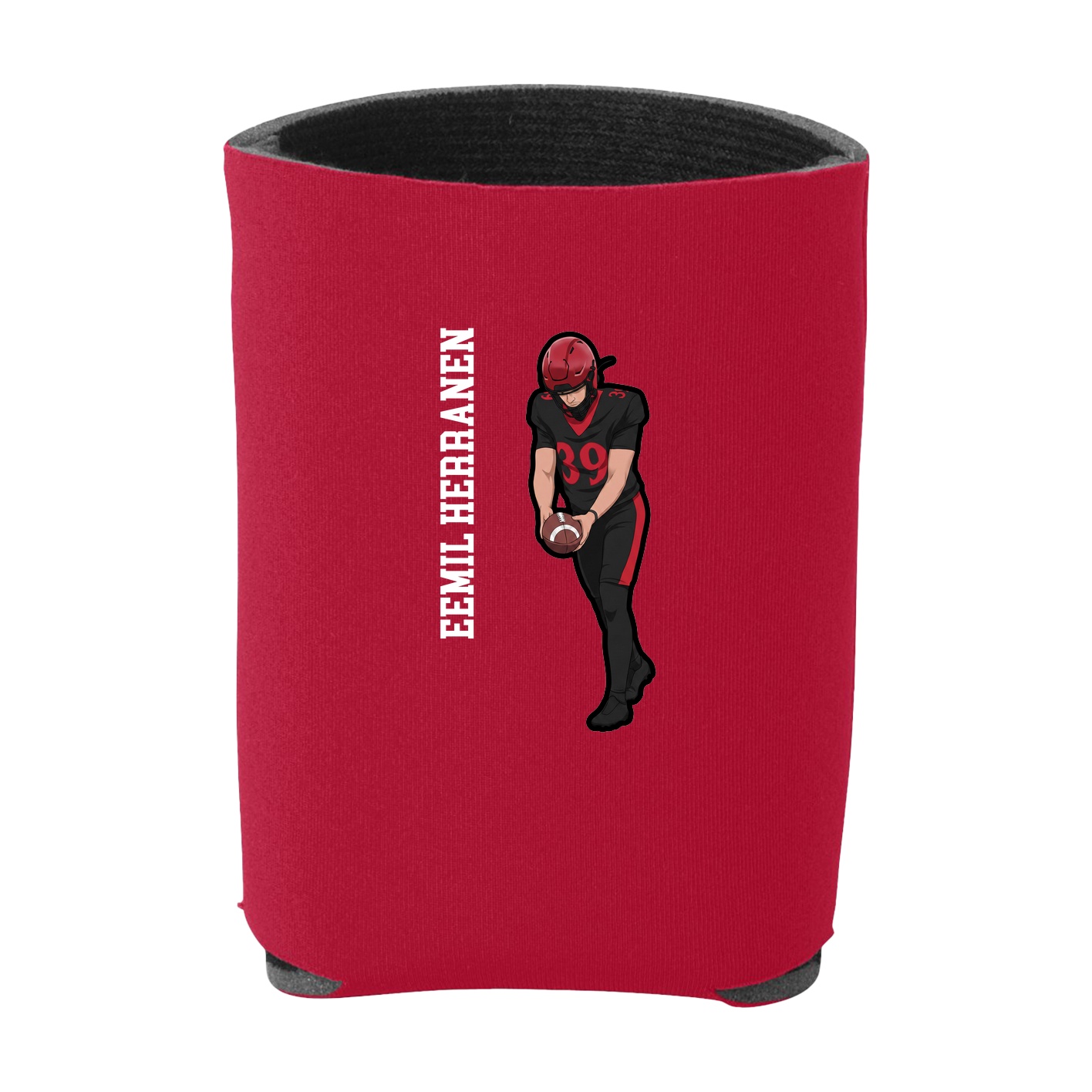 Can Holder — Name Vertical in Red