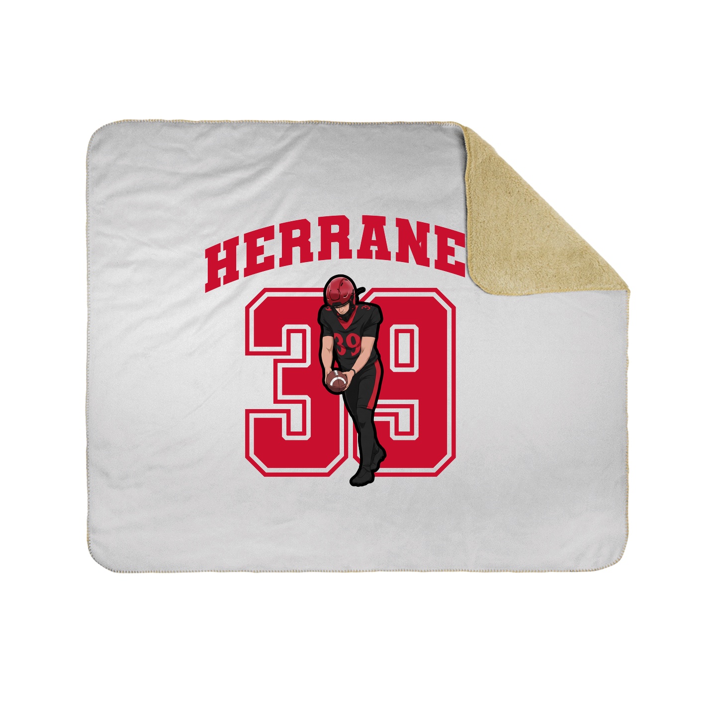 Throw Blanket — Number in White