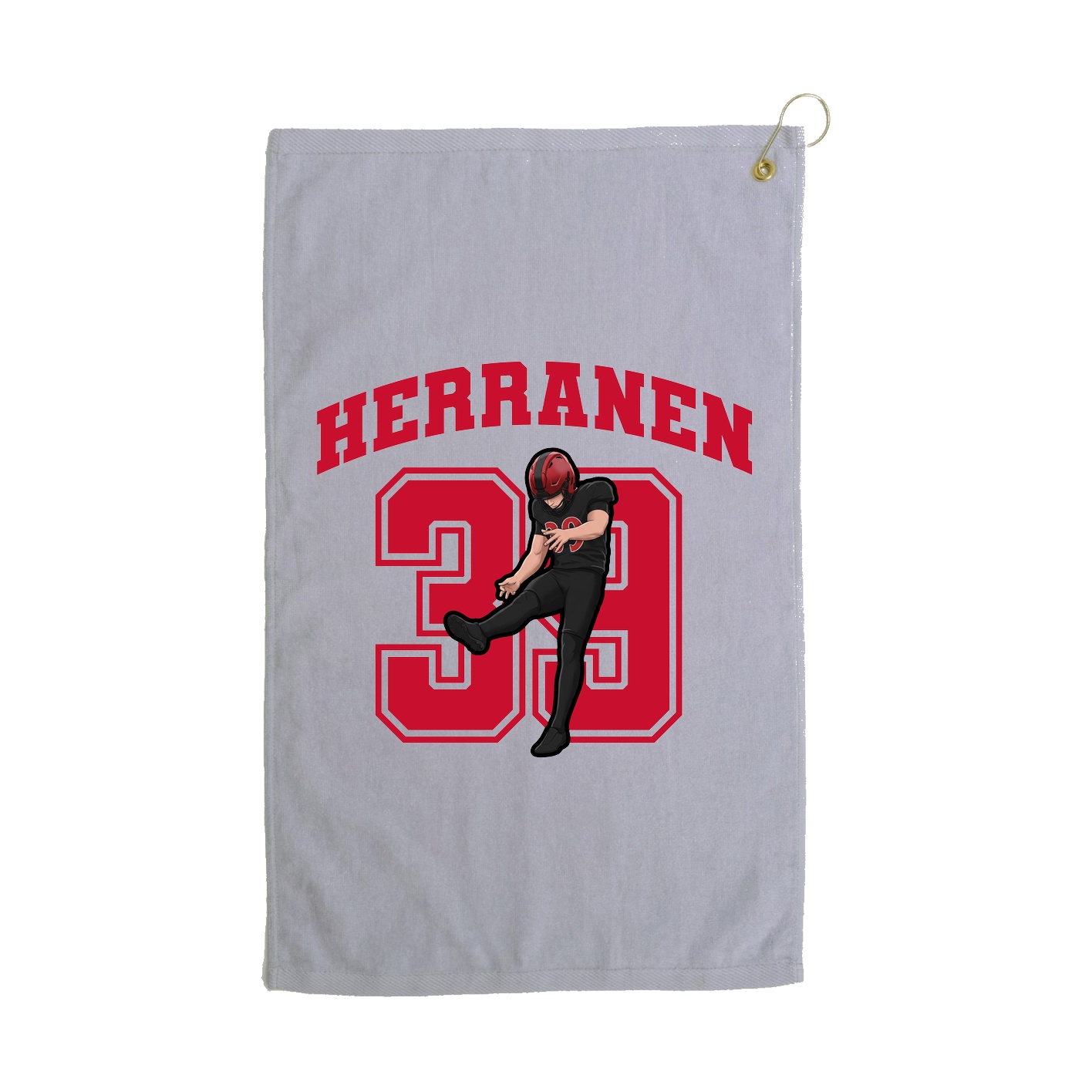 Golf Towel — Number in Grey