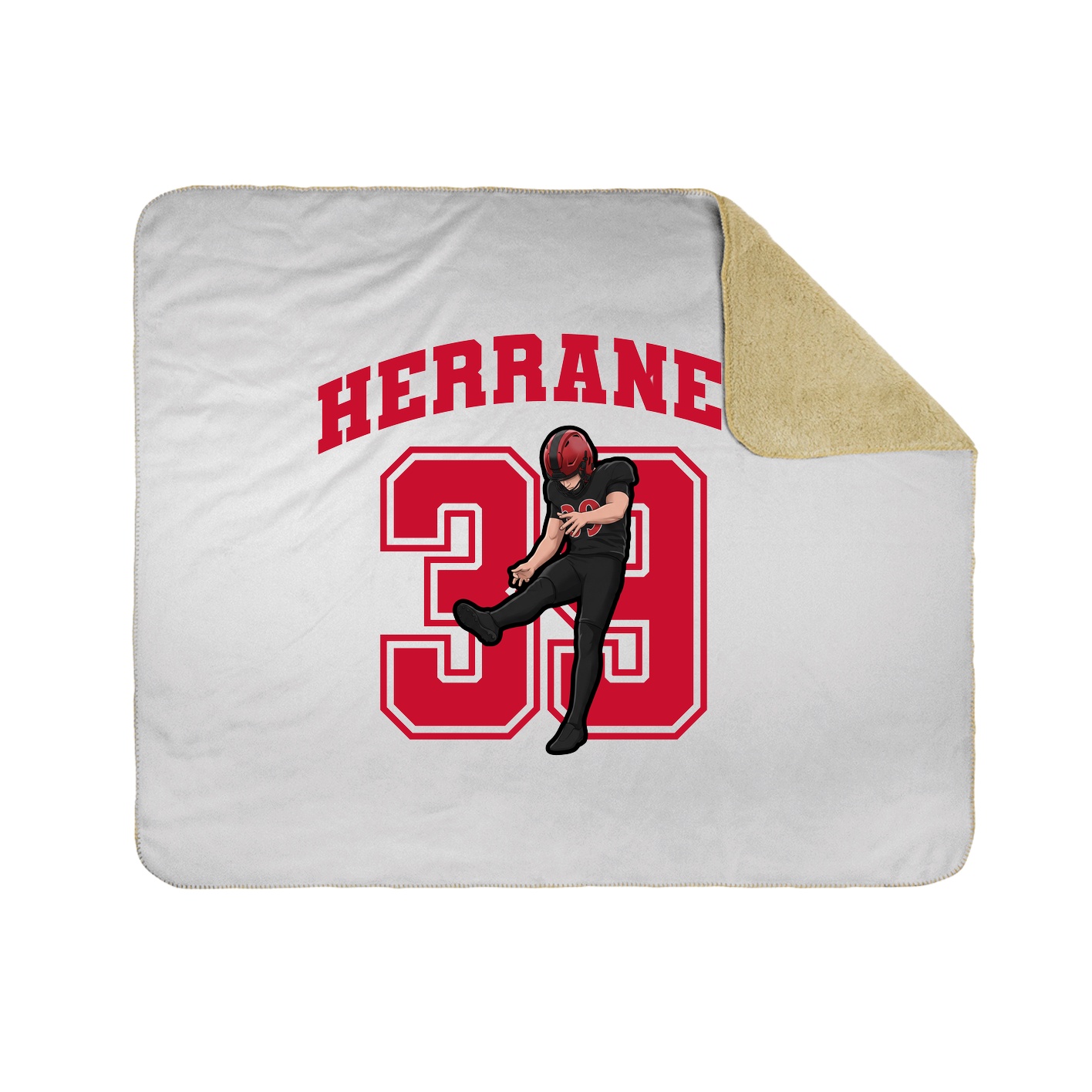 Throw Blanket — Number in White