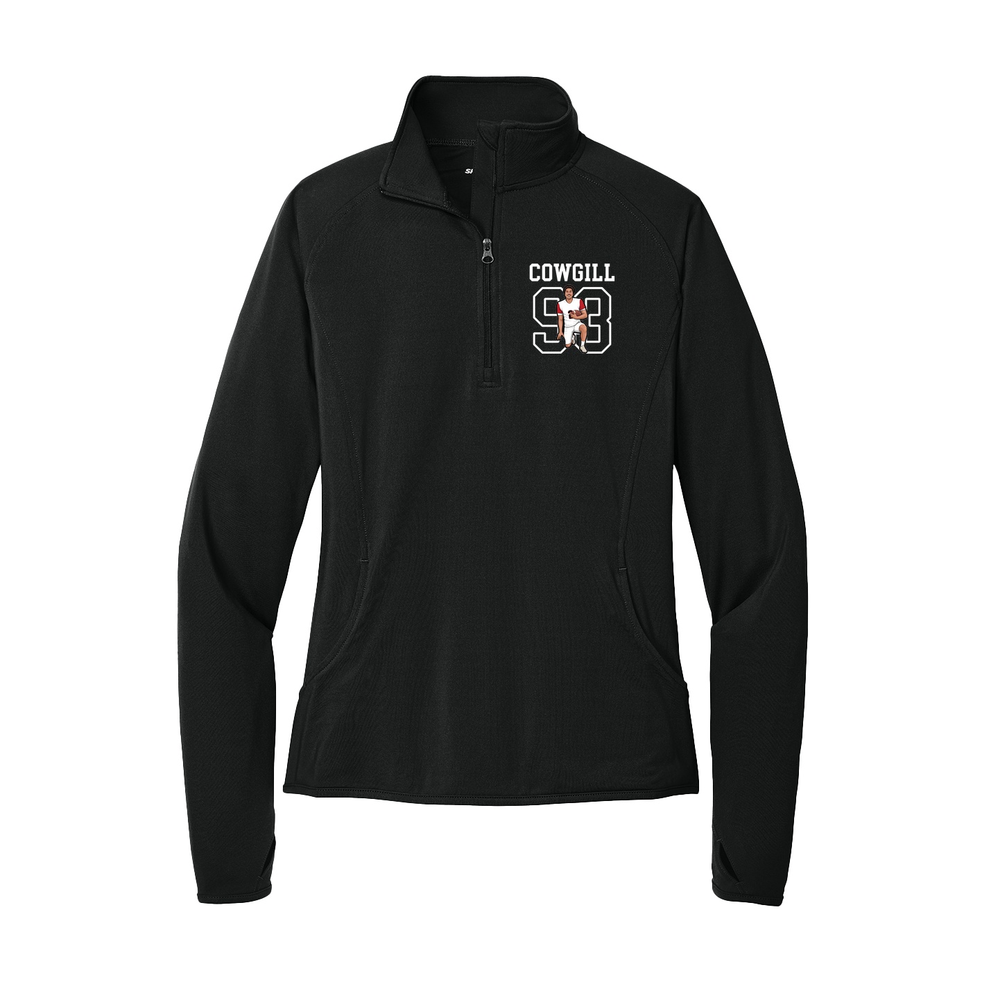 Women's Q-Zip Pullover — Shirsey in Black