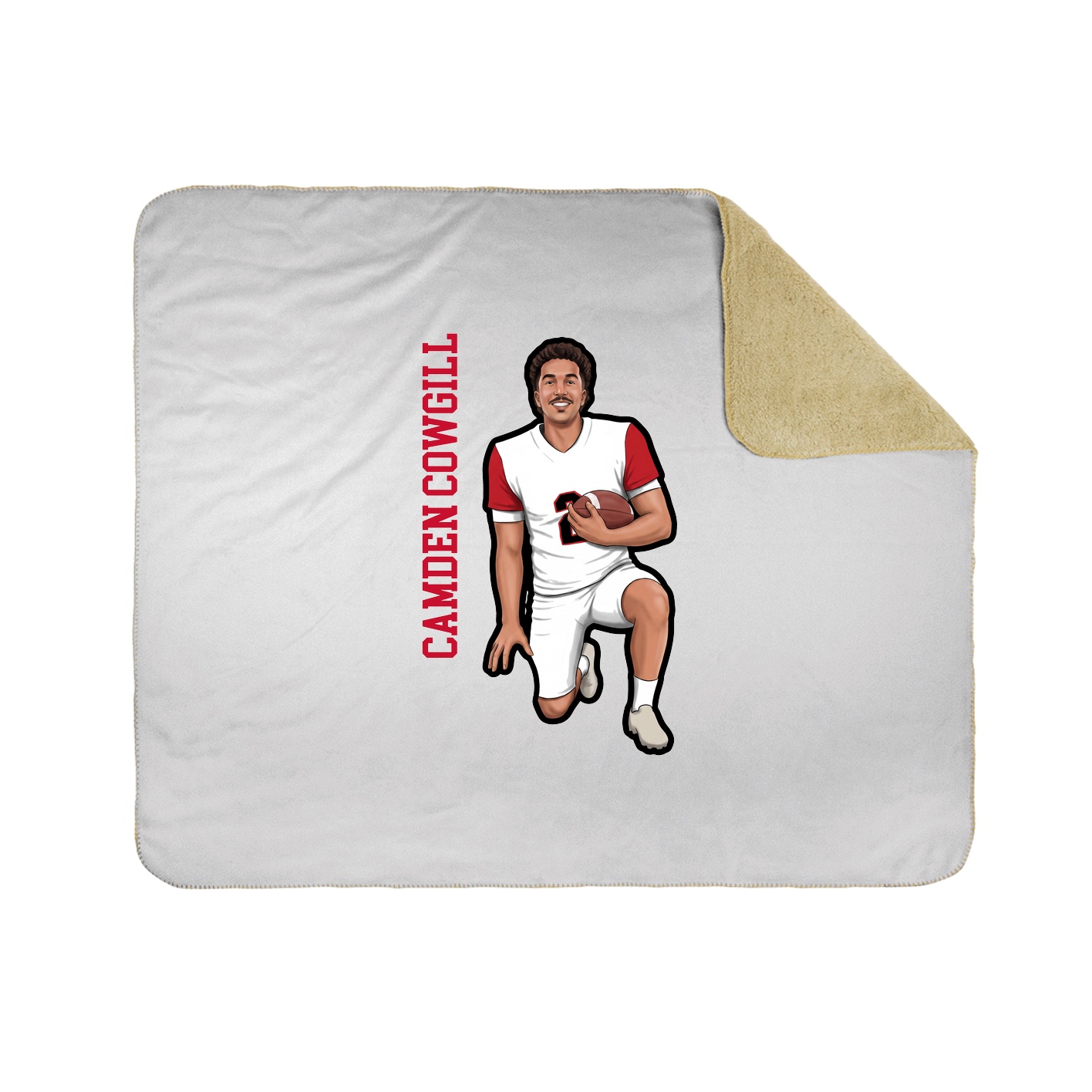 Throw Blanket — Name Vertical in White
