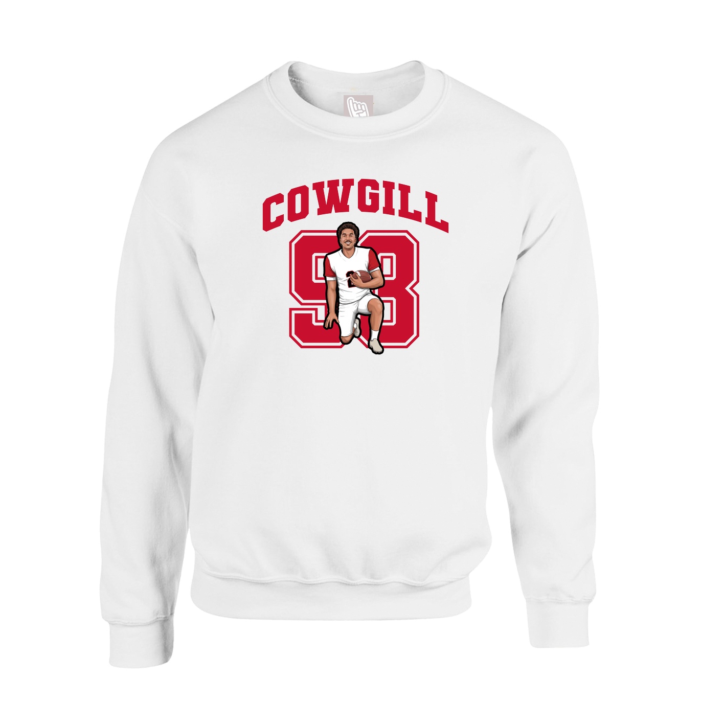 Fleece Crew — Number in White
