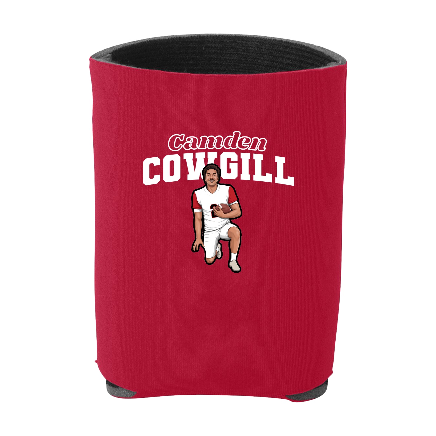 Can Holder — Name Arch in Red