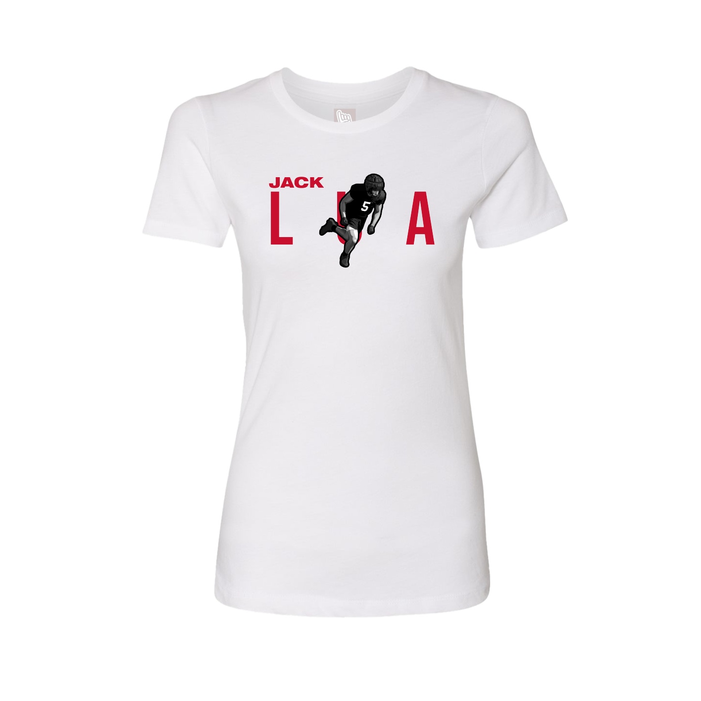 Fitted Women's Tee — Player Name in White
