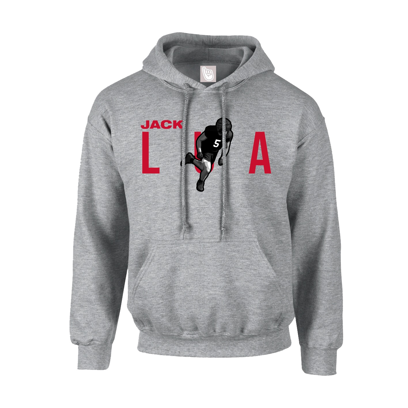 Hoodie — Player Name in Grey